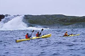 Kayaking with breakers